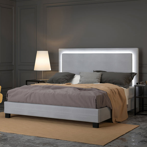 Lumina Platform Bed w/Light in Grey