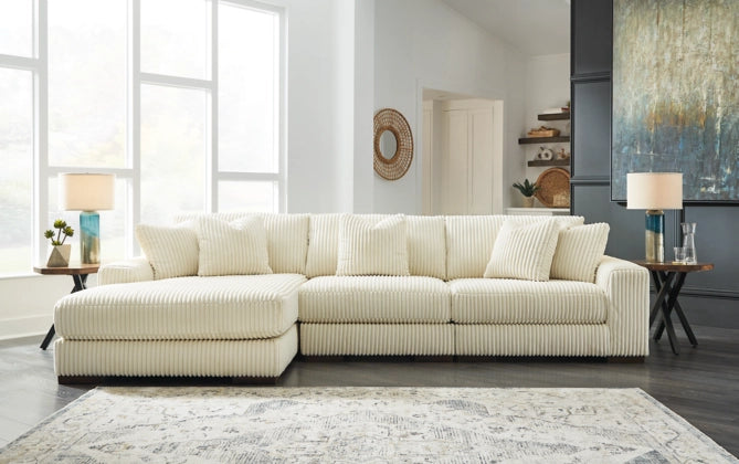 Lindyn 3-Piece Sectional with Chaise in Ivory