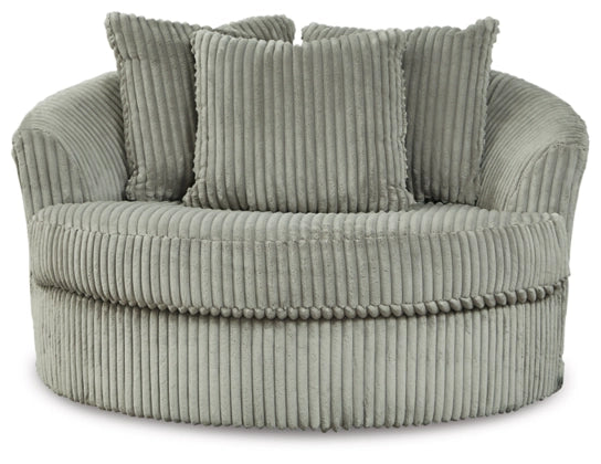 Lindyn Oversized Swivel Accent Chair in Fog