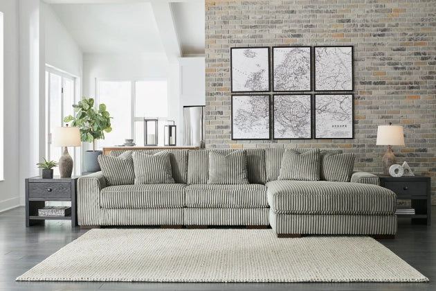 Lindyn 3-Piece Sectional with Chaise in Fog