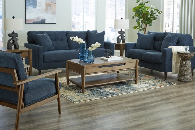 Bixler Sofa, Loveseat and Chair in Navy