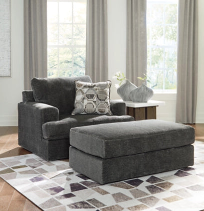 Karinne Sofa, Loveseat, Chair and Ottoman in Smoke