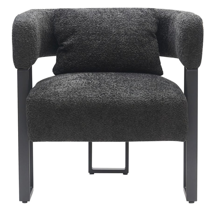 Scarlet Accent Chair in Charcoal Boucle and Black