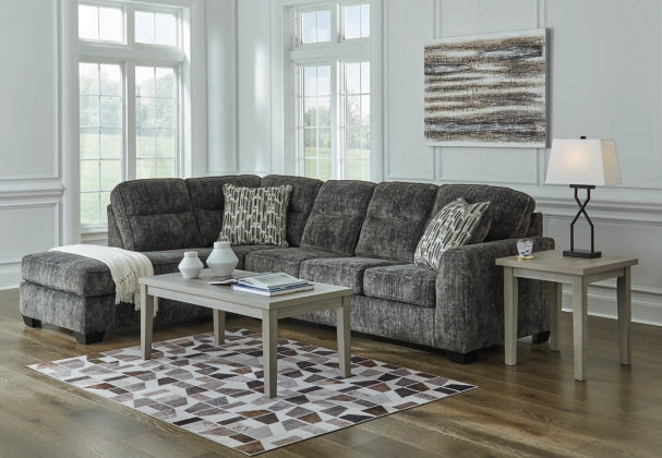 Lonoke 2pc Sectional with Chaise in Gunmetal