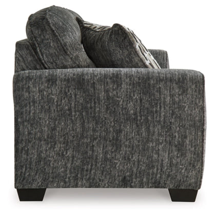 Lonoke Sofa, Loveseat, Chair and Ottoman in Gunmetal