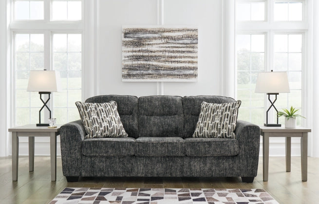 Lonoke Sofa, Loveseat, Chair and Ottoman in Gunmetal