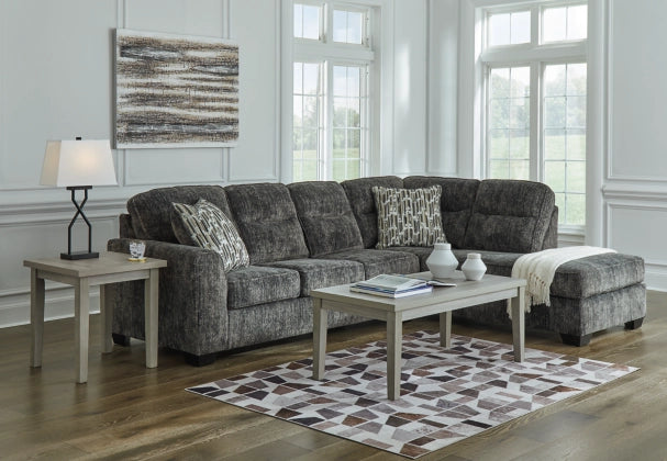 Lonoke 2pc Sectional with Chaise in Gunmetal