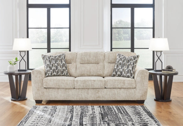 Lonoke Sofa, Loveseat, Chair and Ottoman in Parchment