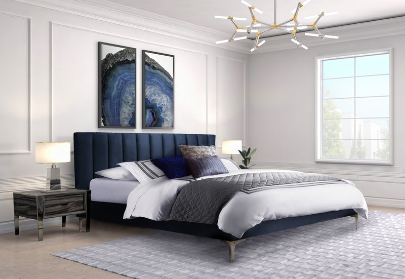 Melina Platform Bed in Navy