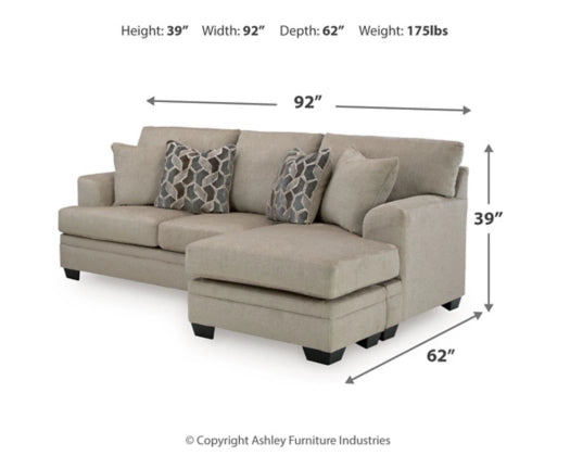 Stonemeade Sofa Chaise, Chair, and Ottoman in Taupe