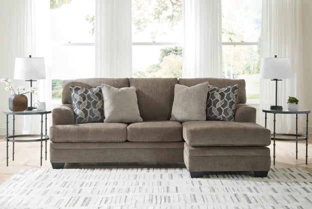 Stonemeade Sofa Chaise, Chair, and Ottoman in Nutmeg