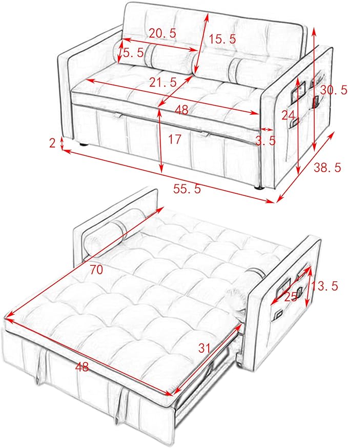 Luna Lay-flat & Pull-out Sofa Bed