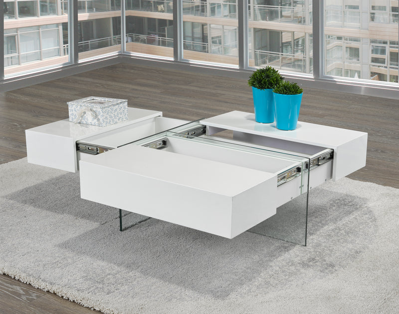 Storage Coffee Table in White