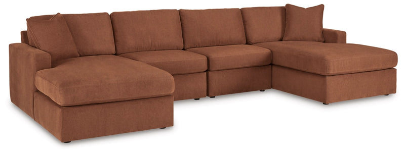 Modmax 4pc Sectional with 2 Chaise in Spice