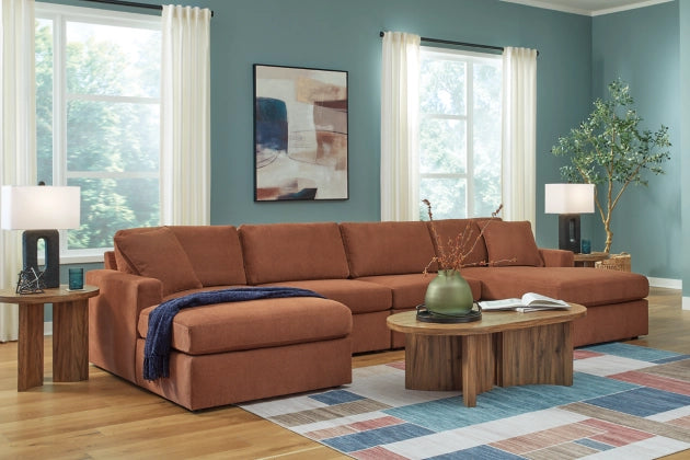 Modmax 4pc Sectional with 2 Chaise in Spice