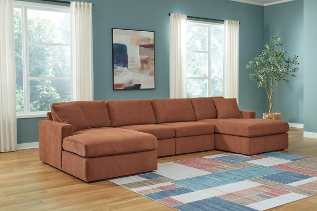 Modmax 4pc Sectional with 2 Chaise in Spice