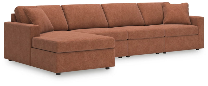 Modmax 4-Piece Sectional with Chaise in Spice