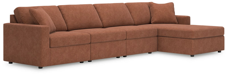 Modmax 4-Piece Sectional with Chaise in Spice