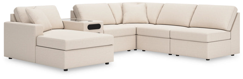 Modmax 6pc Sectional with Chaise and Audio Console in Oyster