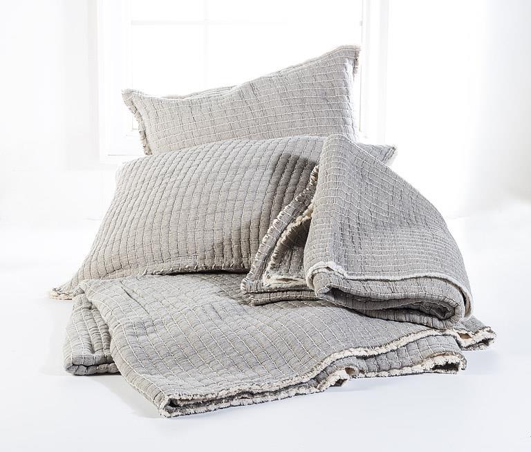 Kantha Grey Overstitch Square Pillow