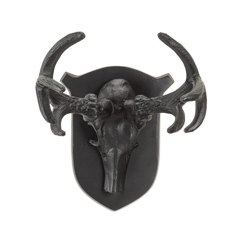 Small Skull & Horns on Plaque Wall Decor