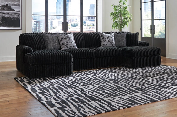 Midnight-Madness 3pc Sectional with 2 Chaise