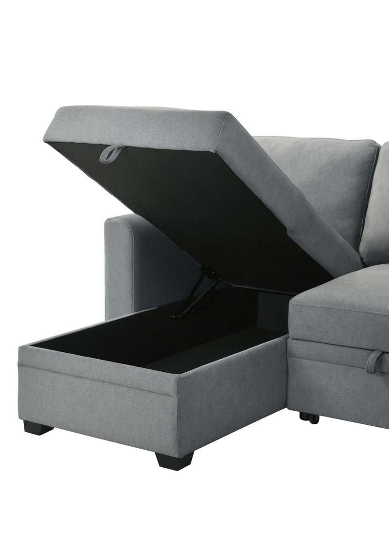 Ariadne Sleeper Sectional in Grey