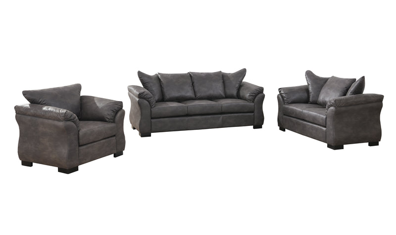 Corso 3pc Sofa Set in Charcoal