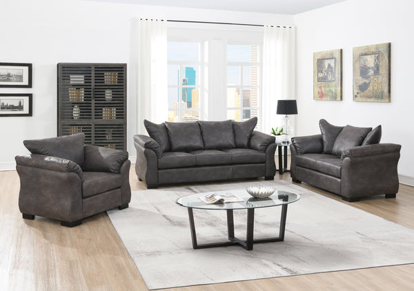 Corso 3pc Sofa Set in Charcoal