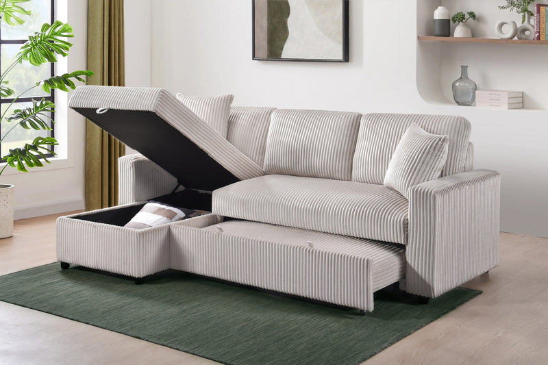 Brecker Sleeper Sectional in Beige