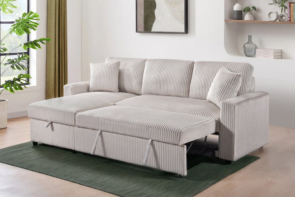 Brecker Sleeper Sectional in Beige