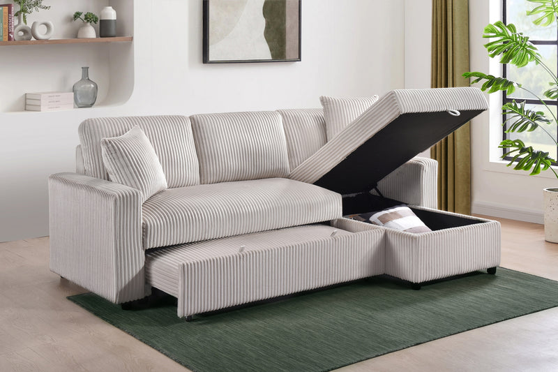 Brecker Sleeper Sectional in Beige