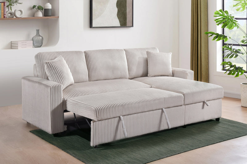 Brecker Sleeper Sectional in Beige