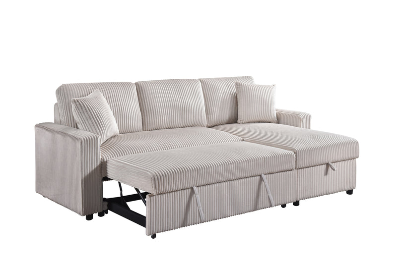 Brecker Sleeper Sectional in Beige