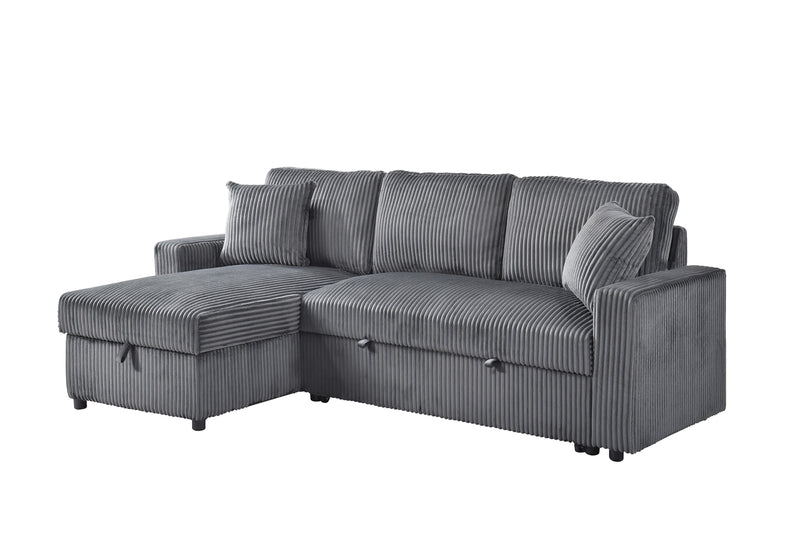 Brecker Sleeper Sectional in Grey