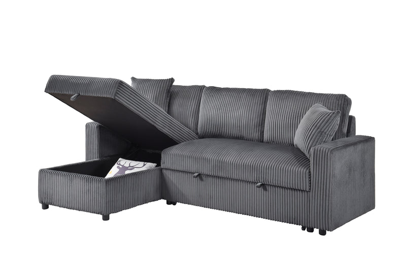 Brecker Sleeper Sectional in Grey