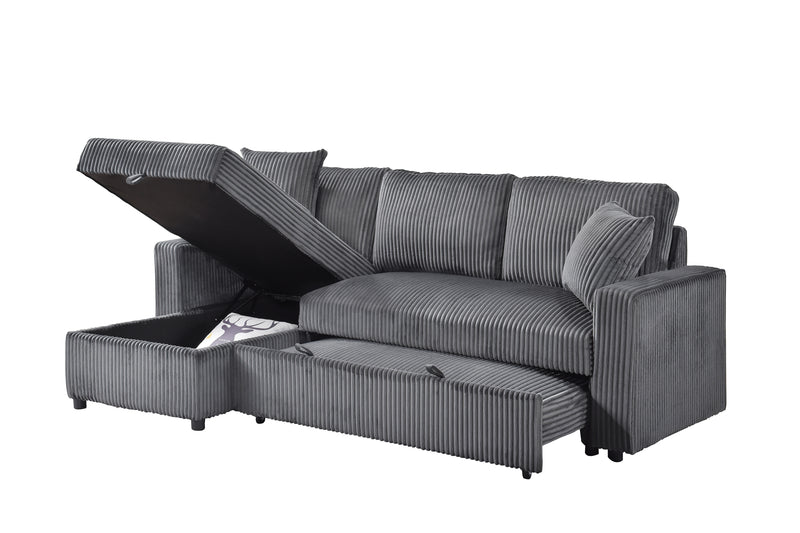 Brecker Sleeper Sectional in Grey