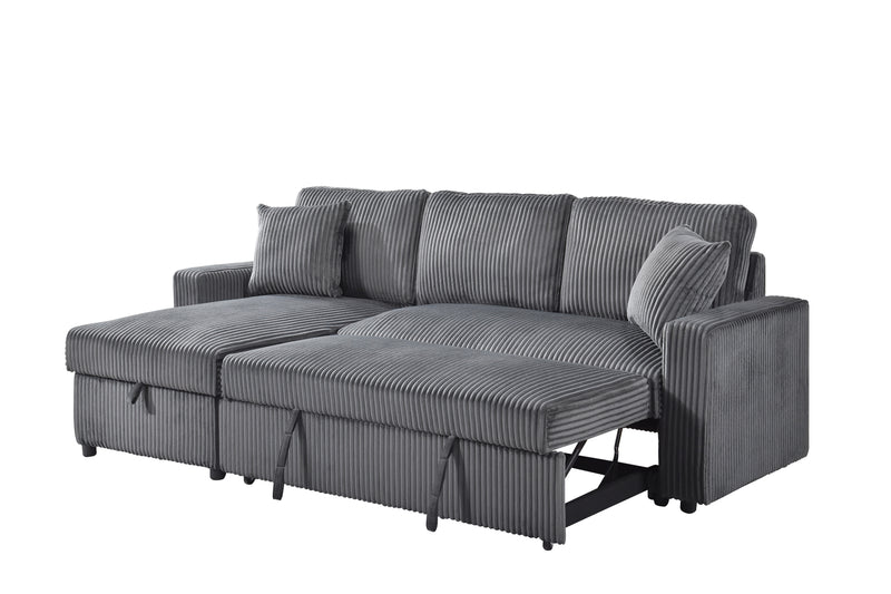 Brecker Sleeper Sectional in Grey