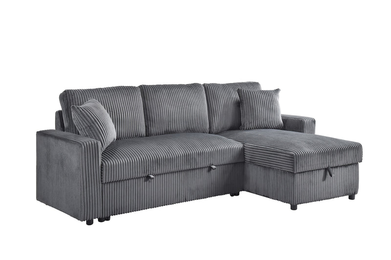 Brecker Sleeper Sectional in Grey