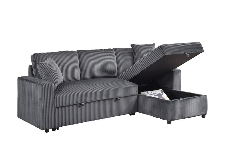 Brecker Sleeper Sectional in Grey