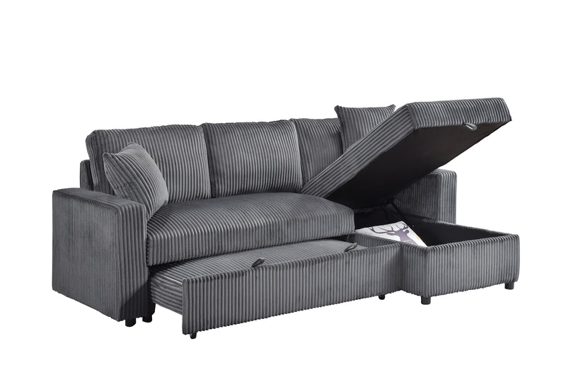 Brecker Sleeper Sectional in Grey