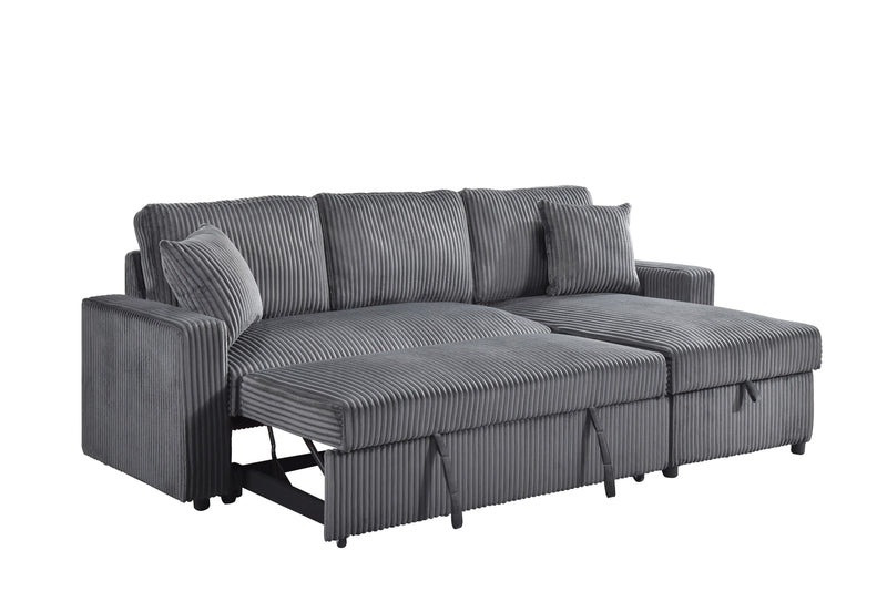 Brecker Sleeper Sectional in Grey