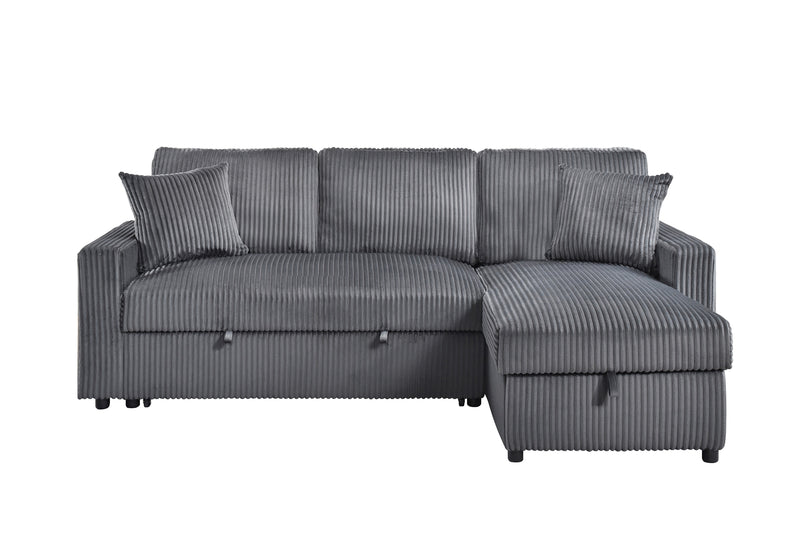 Brecker Sleeper Sectional in Grey