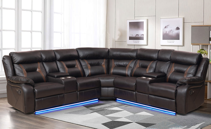 Joseph LED Manual Recliner Sectional