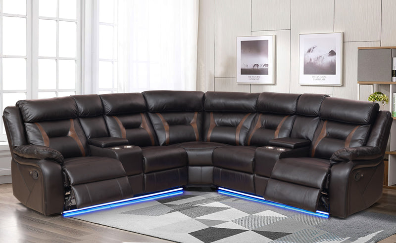 Joseph LED Manual Recliner Sectional