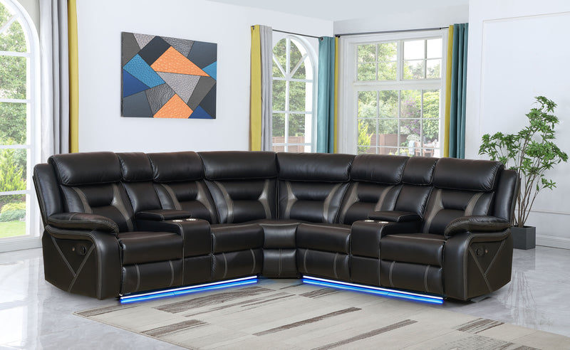 Joseph LED Manual Recliner Sectional