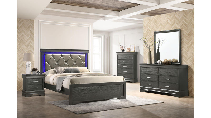 Queen Brooklyn Bedroom Set in Gray