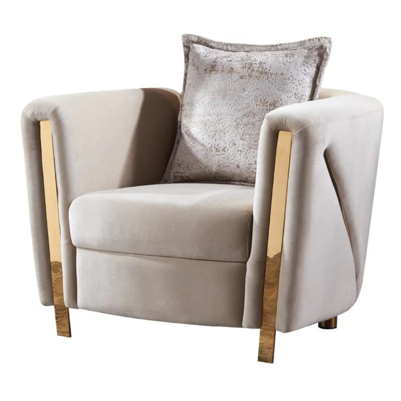 Chanelle 3-Piece Sofa Set in Taupe