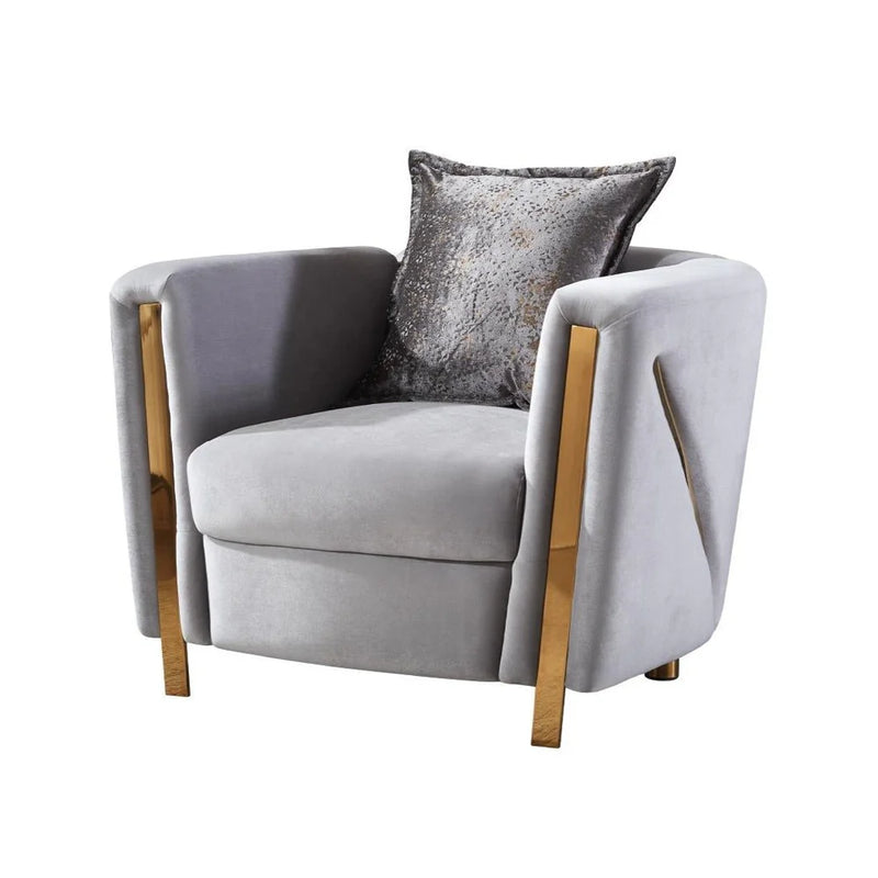 Chanelle 3-Piece Sofa Set in Grey