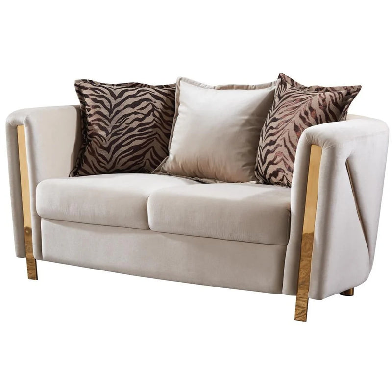 Chanelle 3-Piece Sofa Set in Taupe